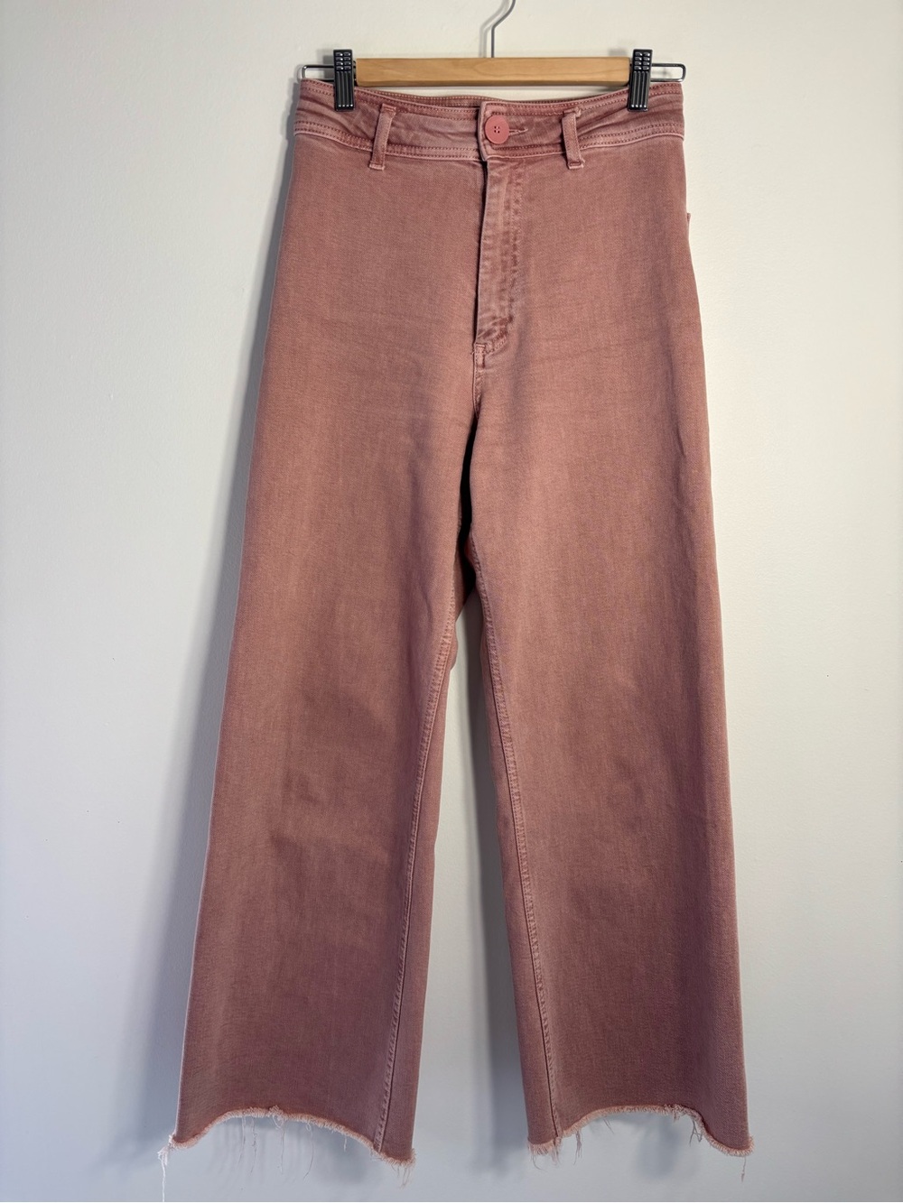Zara Women’s High-Rise Wide Leg Jeans — Dusty Rose